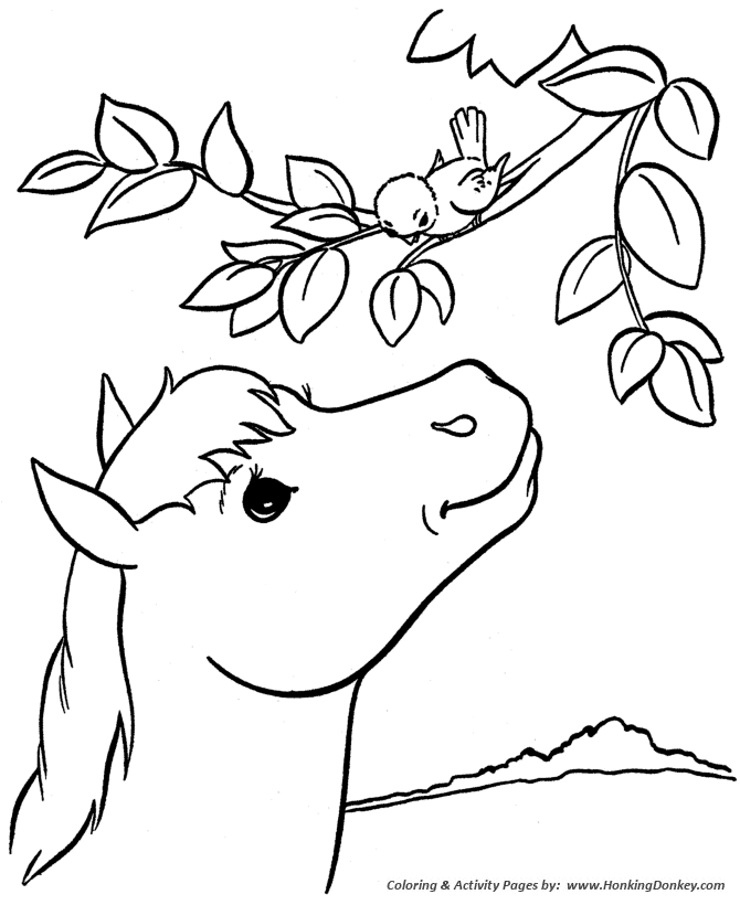 Horse coloring pages printable country farm horse coloring page