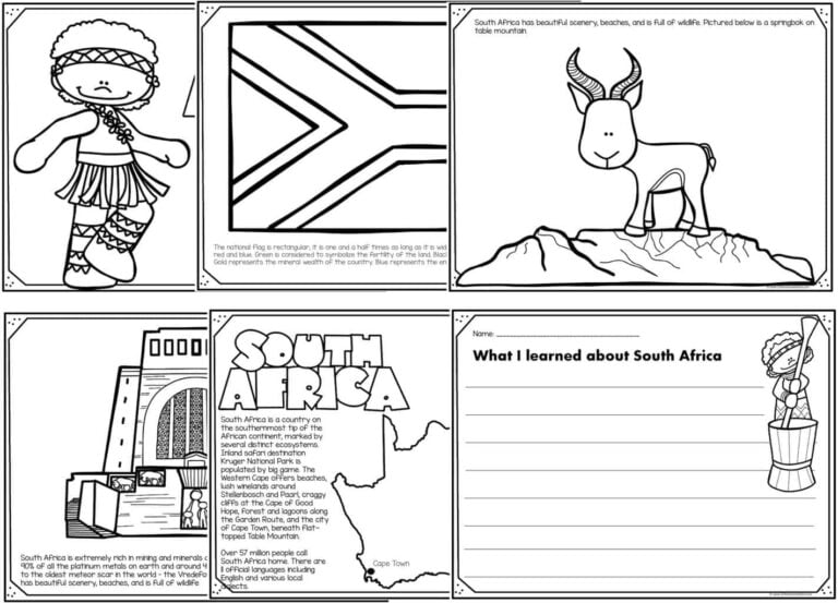 Free country coloring pages â kindergarten worksheets and games