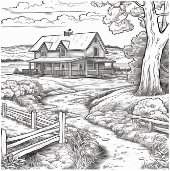 Country farm life coloring book â unique illustrations printable pages