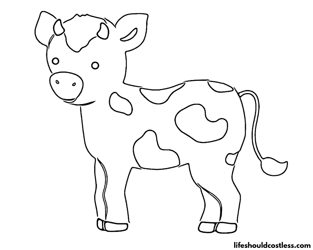 Cow coloring pages free printable pdf templates