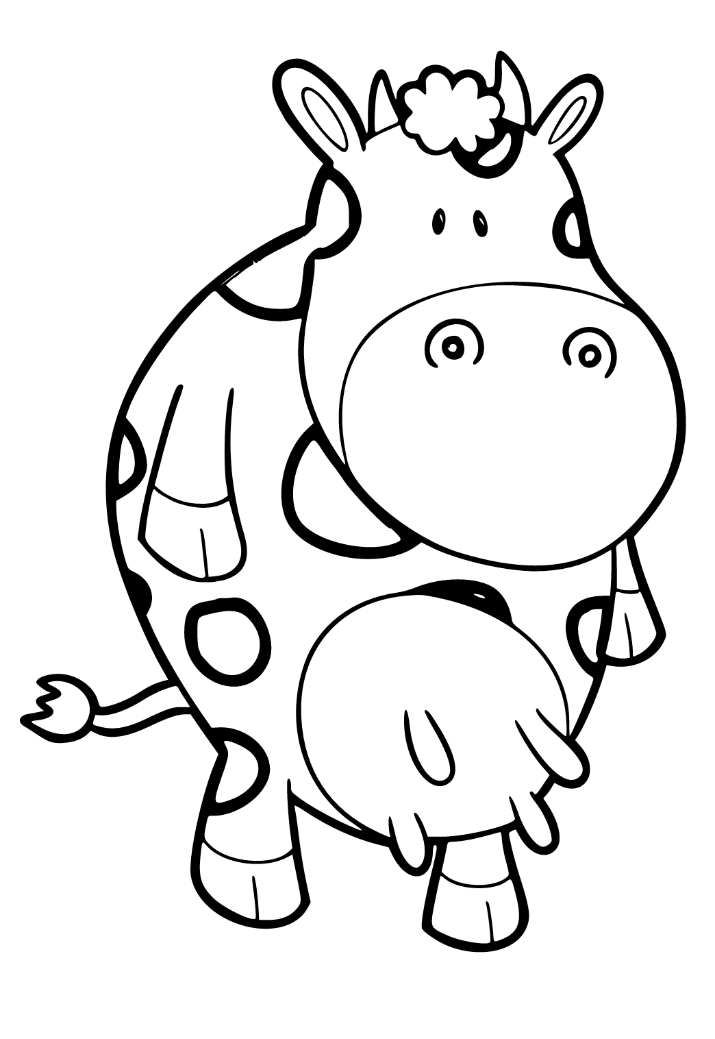 Free printable cow funny coloring page for adults and kids