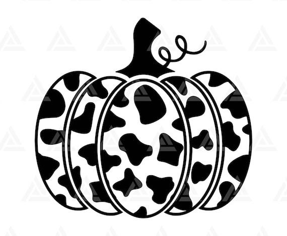 Cow pumpkin svg cow print svg halloween pumpkin decor cow spots svg cut file cricut silhouette png pdf eps vector stencil vinyl instant download