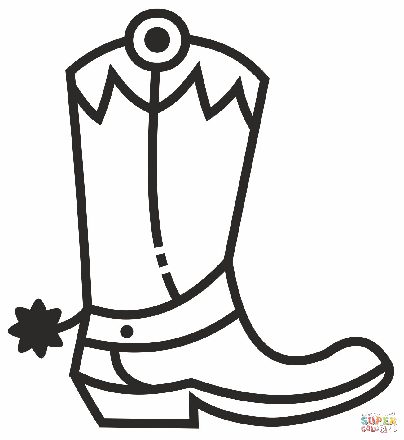 Cowboy boot coloring page free printable coloring pages