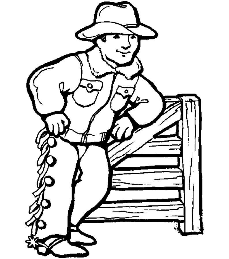 Free printable cowboy coloring pages for kids