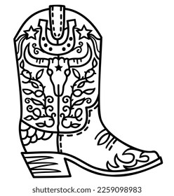 Thousand cowboy boot outline royalty