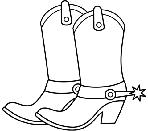 Cowboy boots coloring page free printable coloring pages