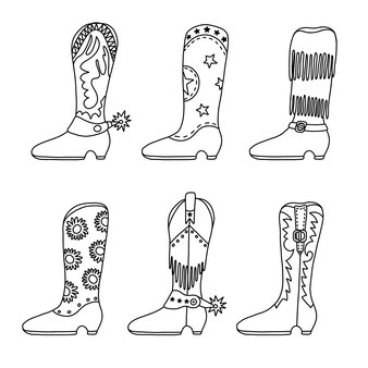 Page cowgirl boots coloring pages images