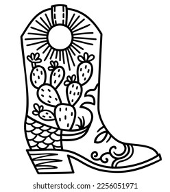 Thousand cowboy boot outline royalty