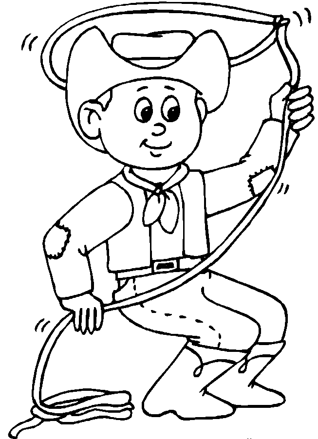 Free printable cowboy coloring pages for kids