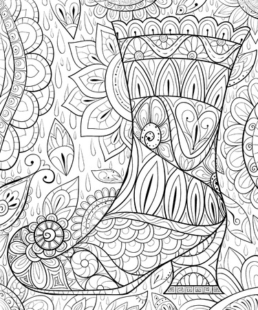 Cowboy boot coloring page cliparts stock vector and royalty free cowboy boot coloring page illustrations