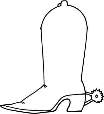 Cowboy boot with spur coloring page free printable coloring pages