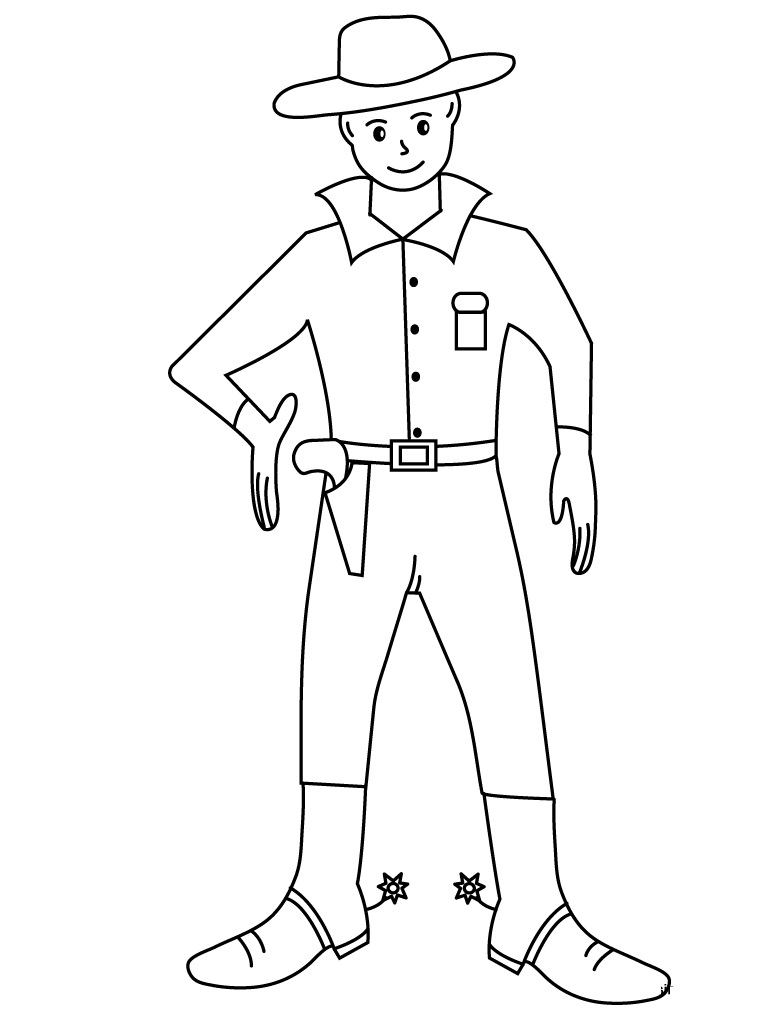 Free printable cowboy coloring pages for kids