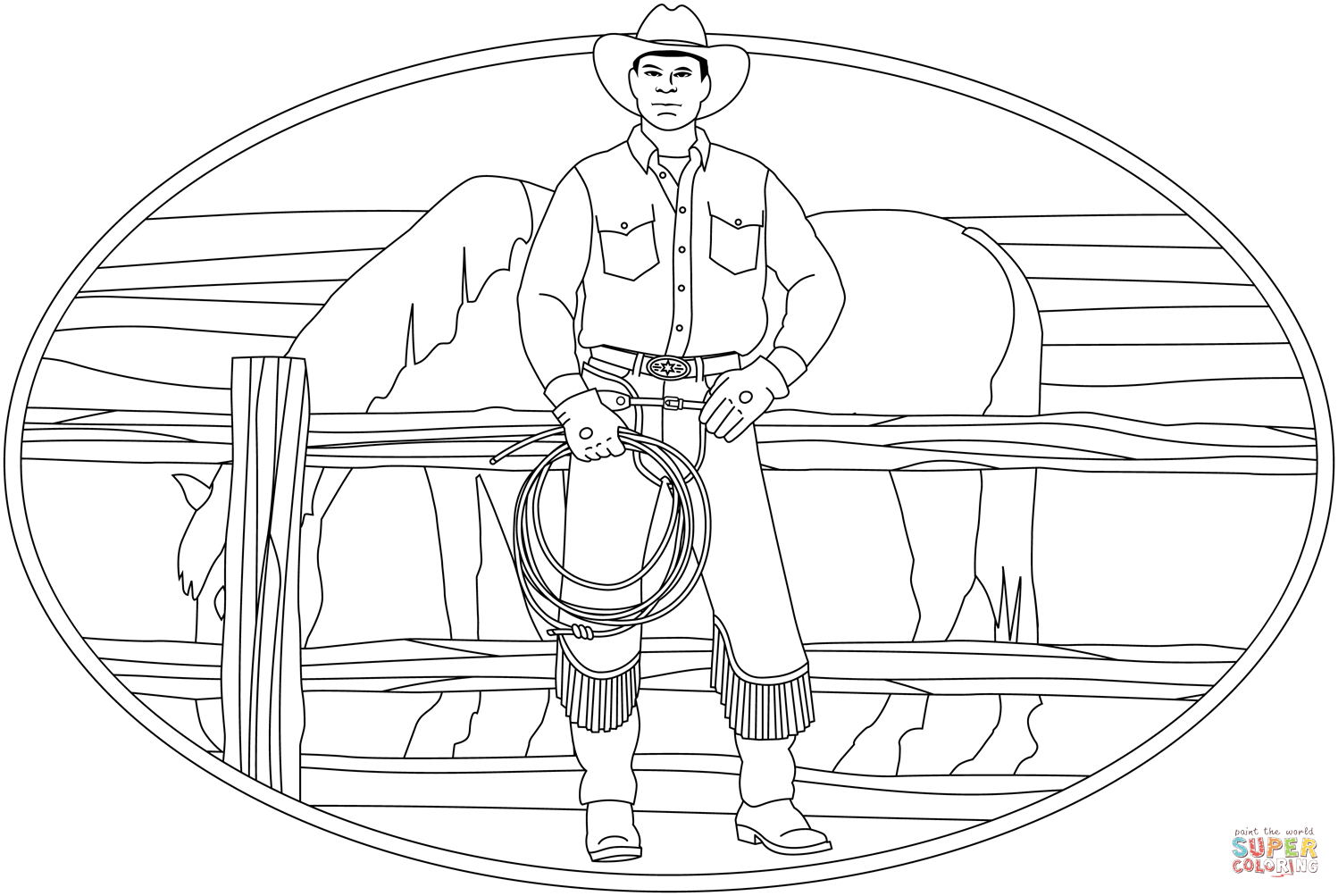 Cowboy coloring page free printable coloring pages