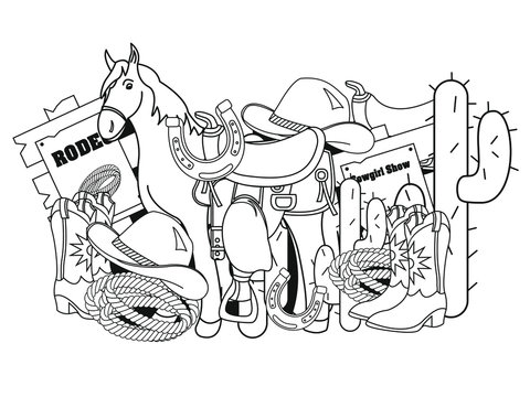 Coloring page cowboy images â browse photos vectors and video