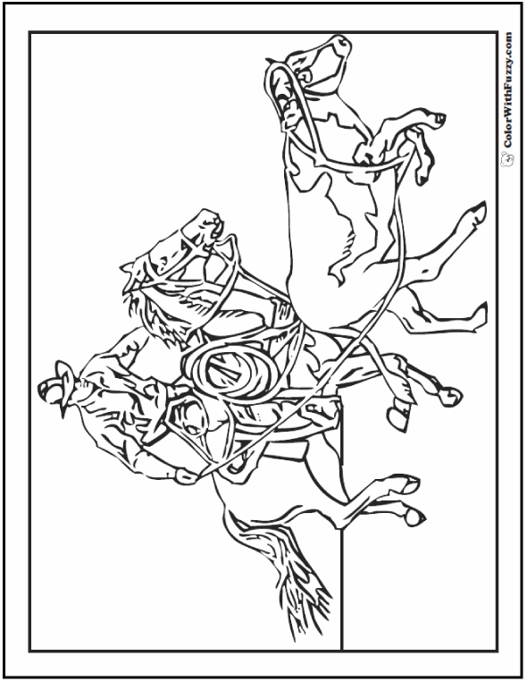 Cowboy horse coloring page