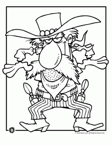 Cowboy coloring pages animal jr