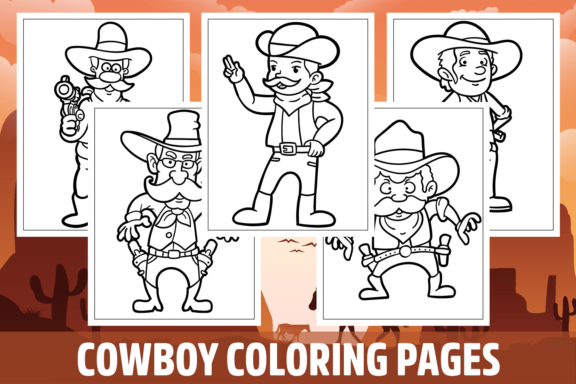 Cowboy coloring pages for kids girls boys teens birthday school activity made by teachers