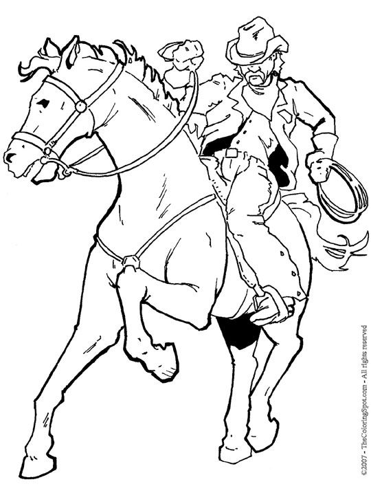 Cowboy coloring pages for kids