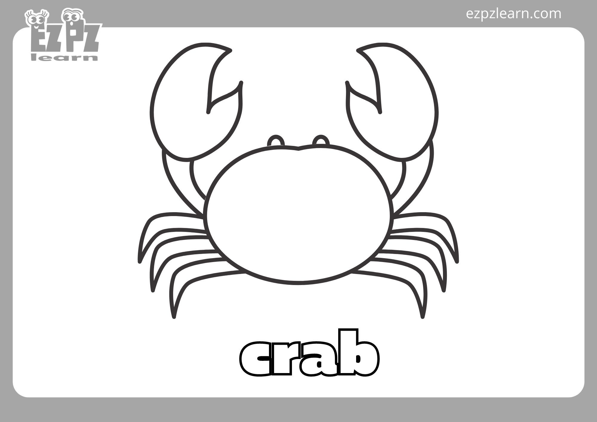 Crab coloring page