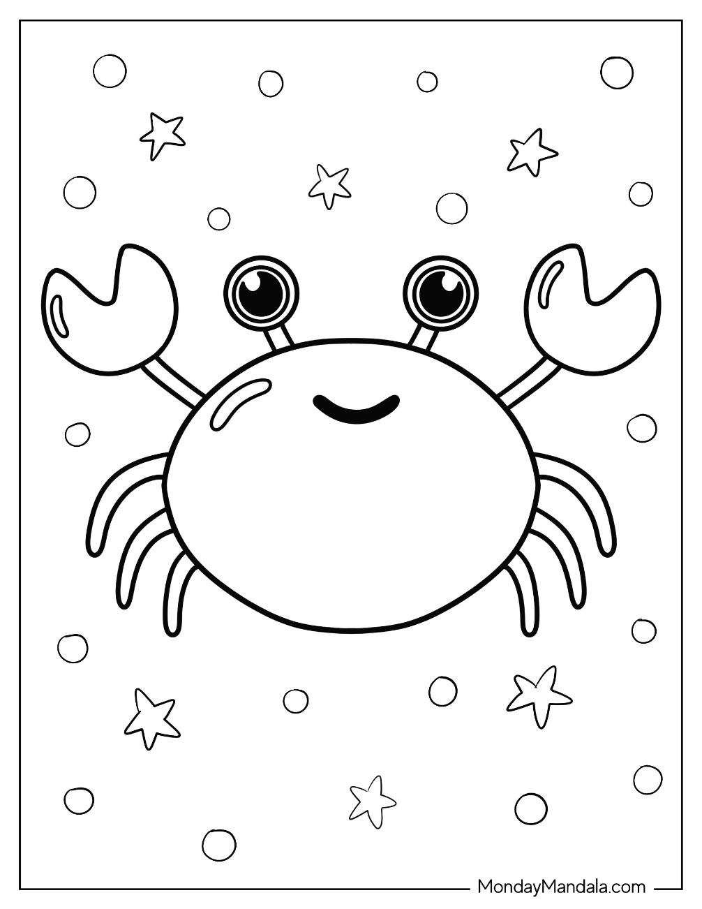 Crab coloring pages free pdf printables