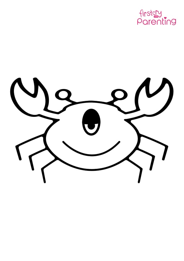 Easy printable crab coloring pages for kids