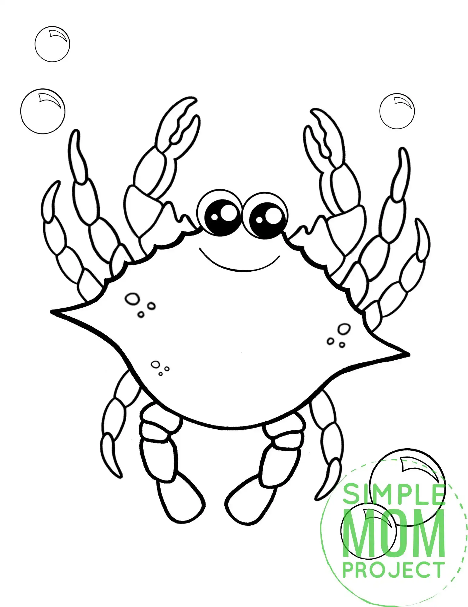 Free printable blue crab coloring page â simple mom project