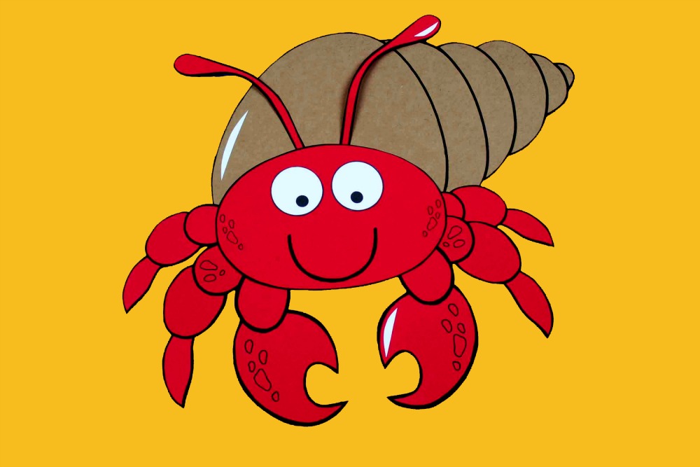 Free printable hermit crab craft