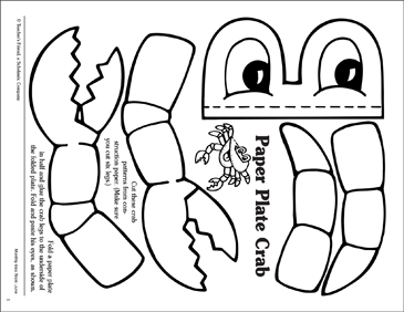 Paper plate crab printable arts and crafts