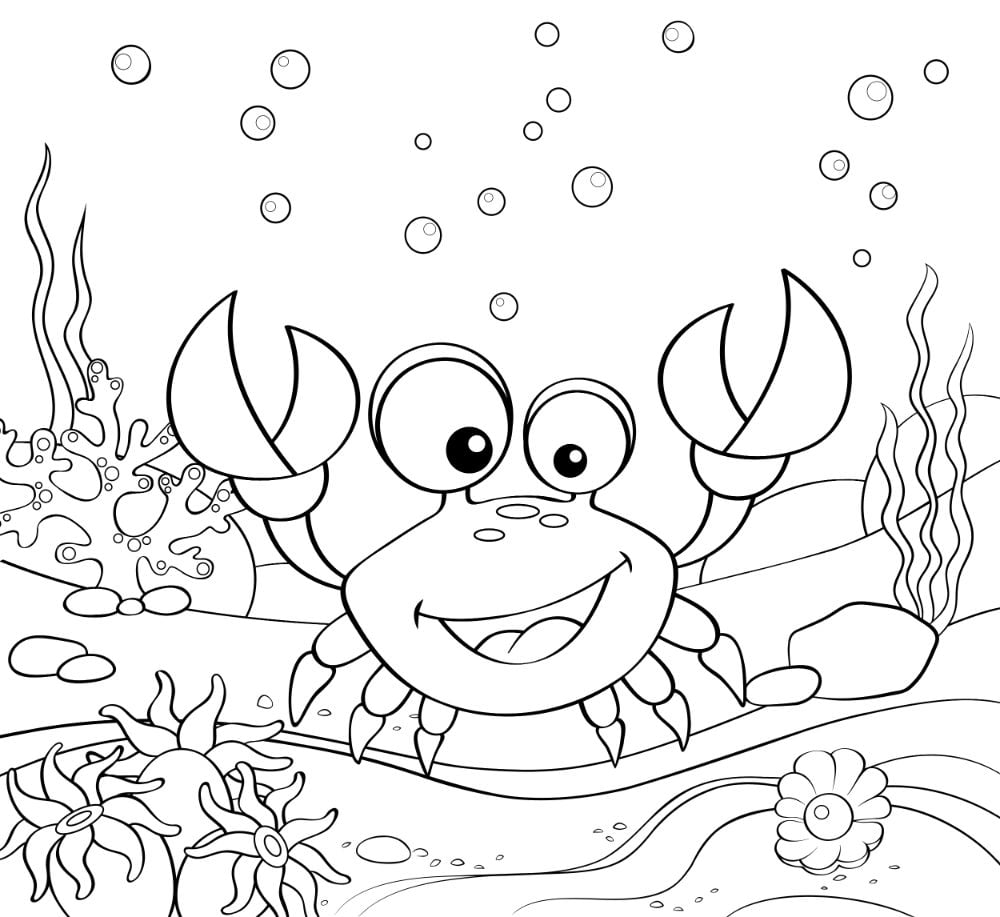 Free crab coloring pages for download printable pdf
