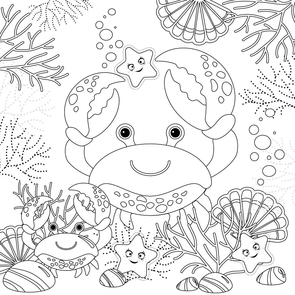 Free crab coloring pages for download printable pdf