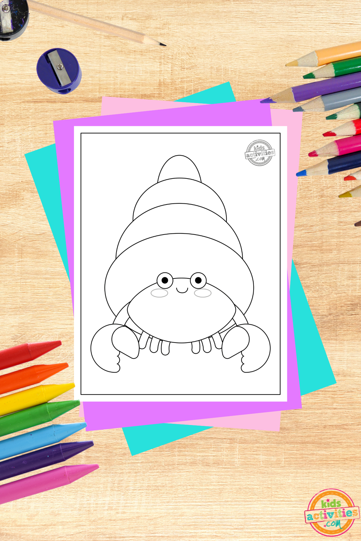 Free printable hermit crab coloring page for kids kids activities blog