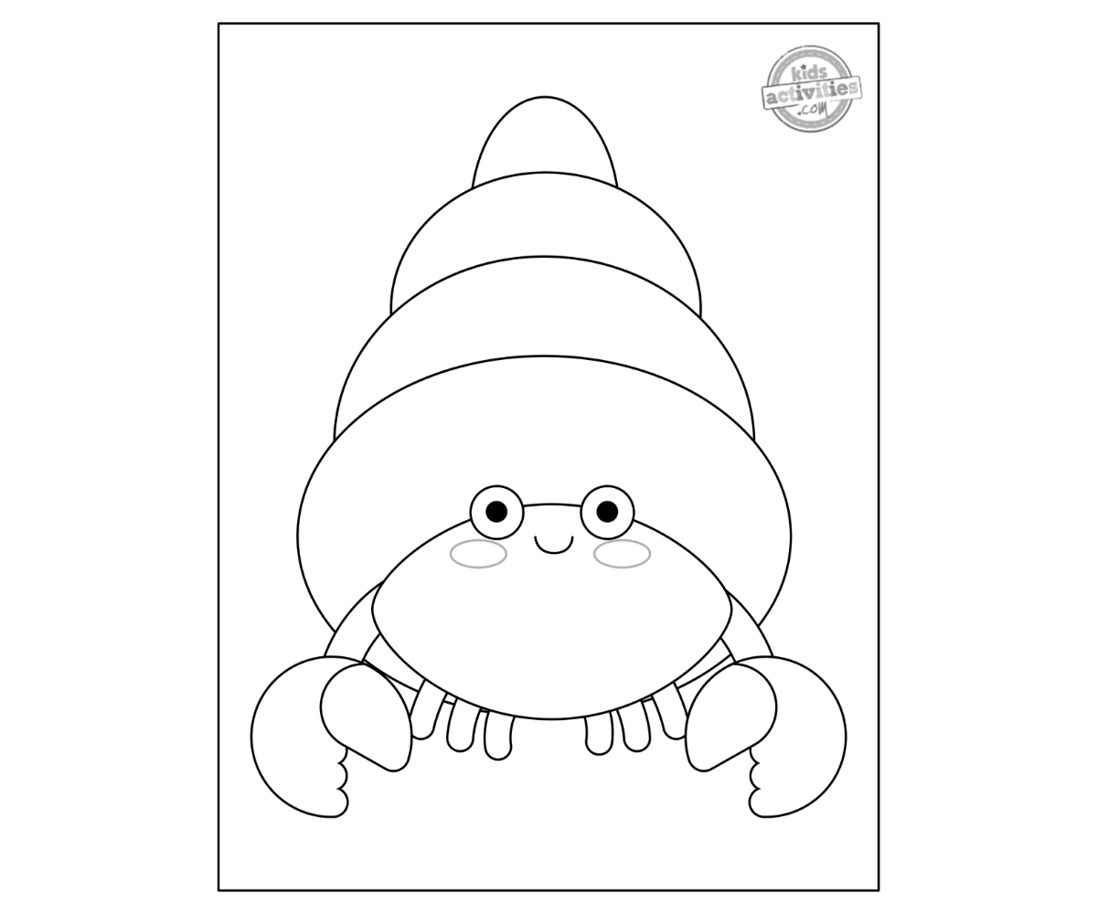 Free printable hermit crab coloring page for kids kids activities blog