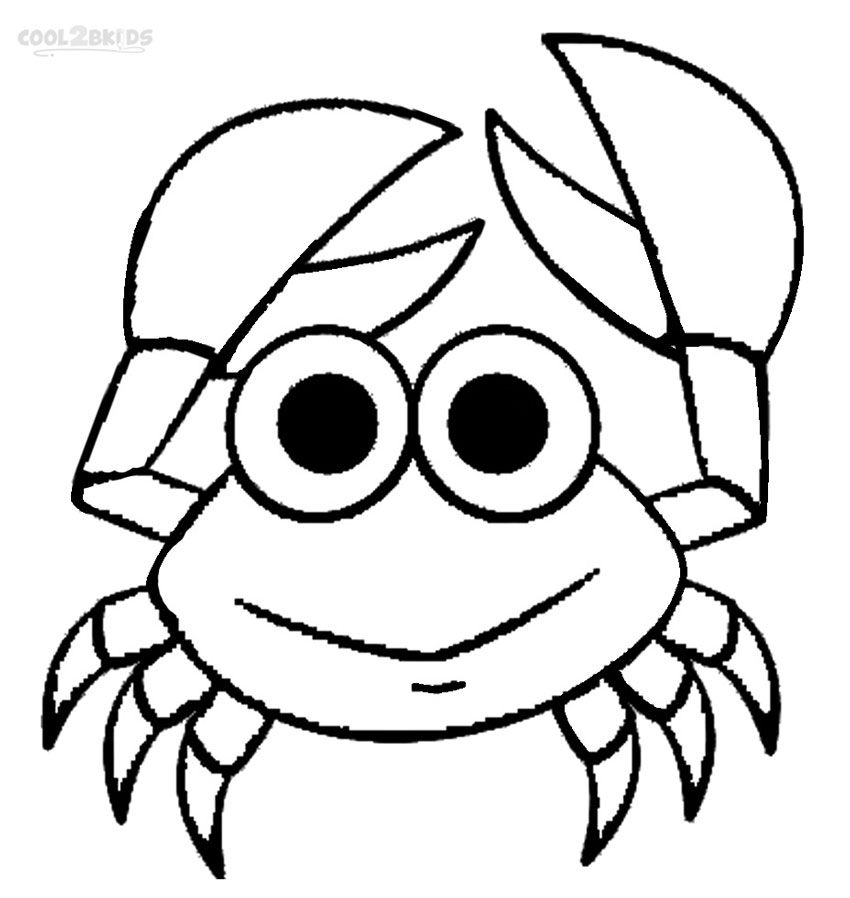 Printable crab coloring pages for kids