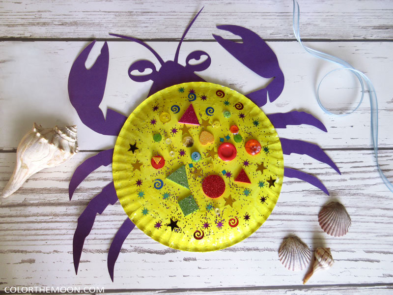 Moana paper plate craft â tamatoa crab with free printable