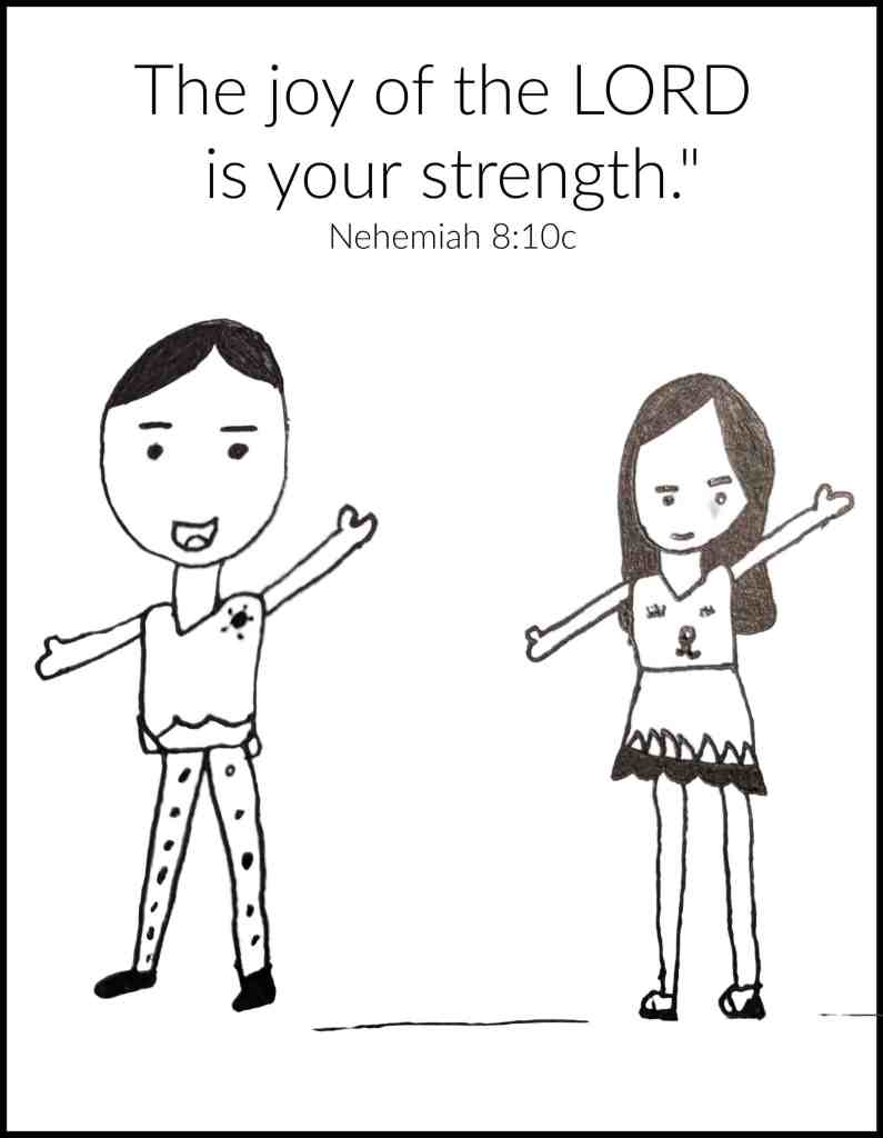 Joy of the lord is your strength coloring page from nehemiah