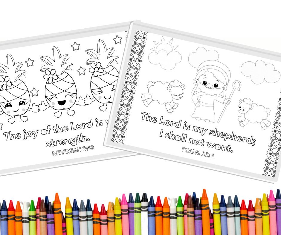 Bible verse memory coloring pages for kids