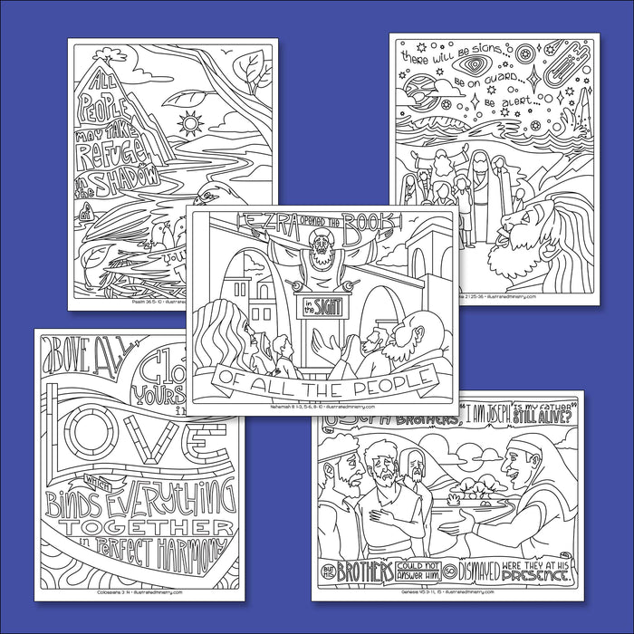 Bible story coloring pages winter