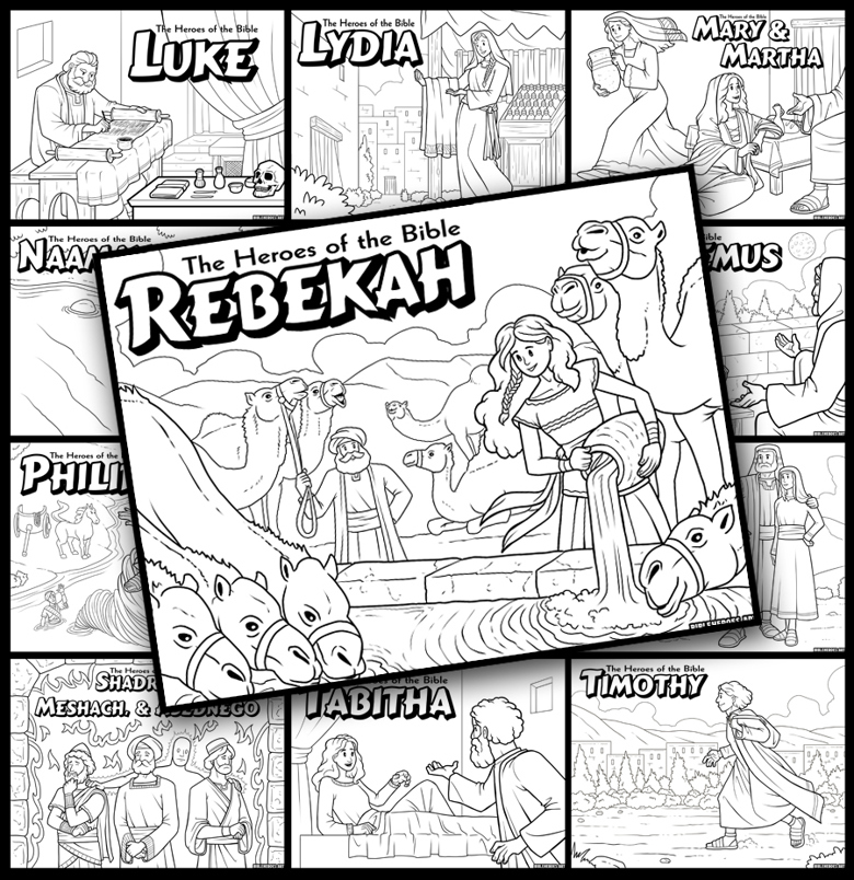 The heroes of the bible coloring pages bundle pack