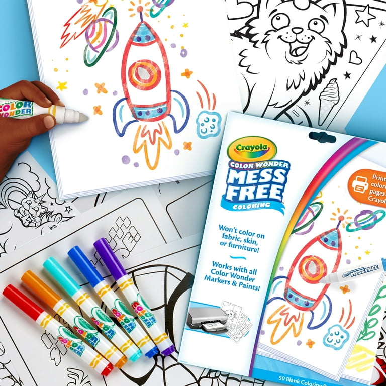 Crayola color wonder mess free coloring blank coloring pages printable page refill set child