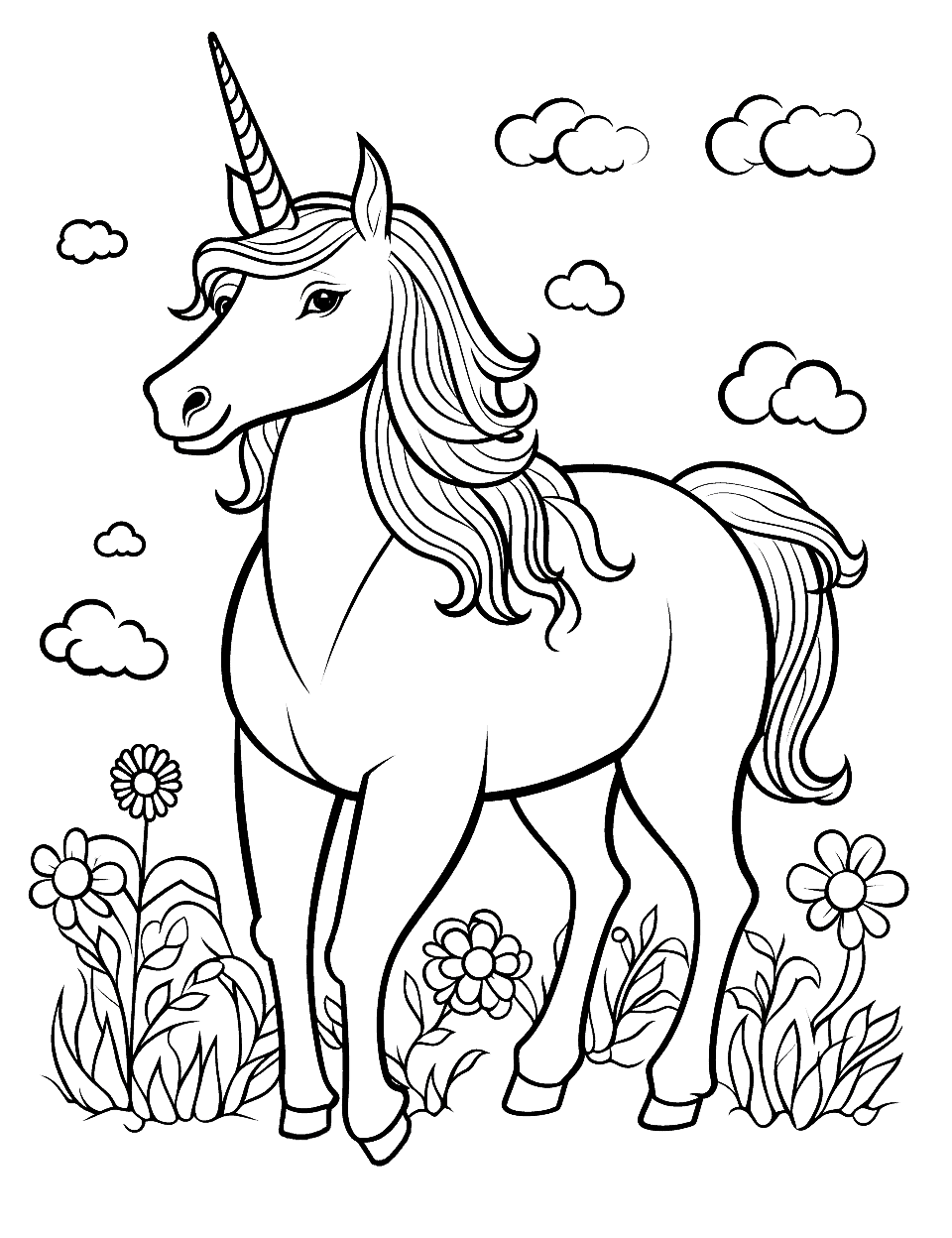 Unicorn coloring pages free printable sheets