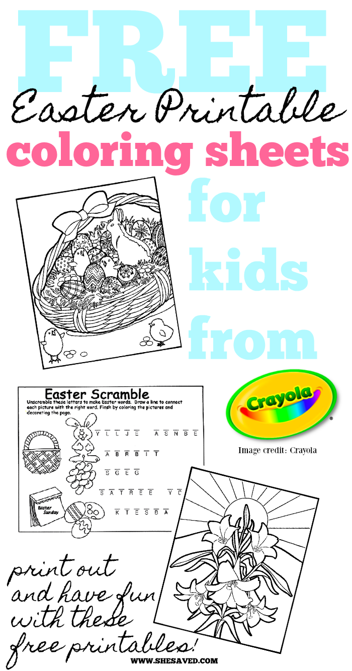 Free crayola printable easter coloring pages and more