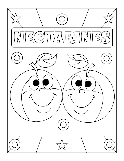 Premium vector fruits coloring pages with attractive background