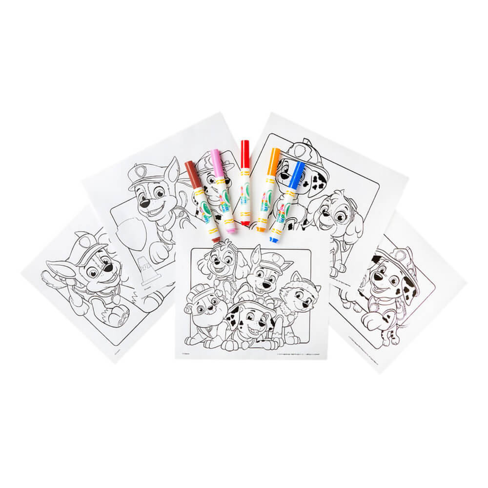 Crayola color wonder paw patrol coloring pages set