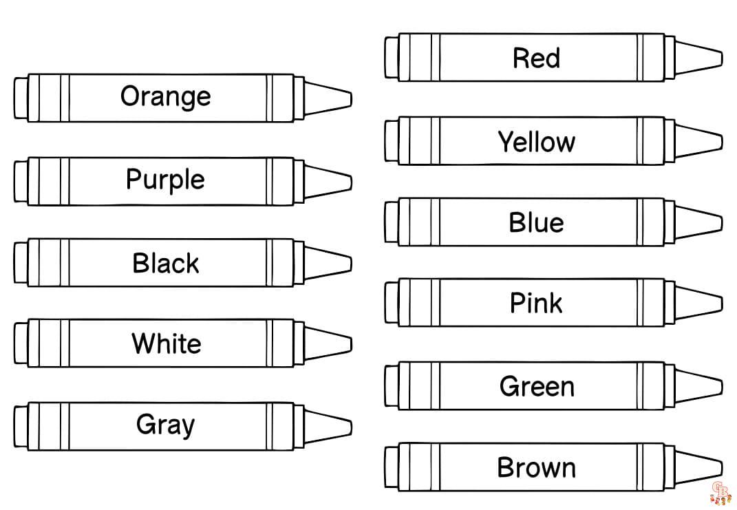 Printable crayon coloring pages free for kids and adults