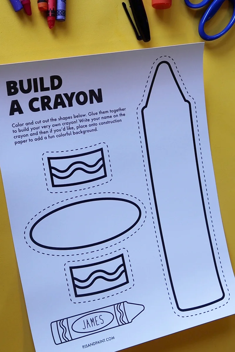 Free printable build a crayon craft