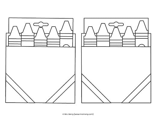 Crayons printable template letter banner mrs merry