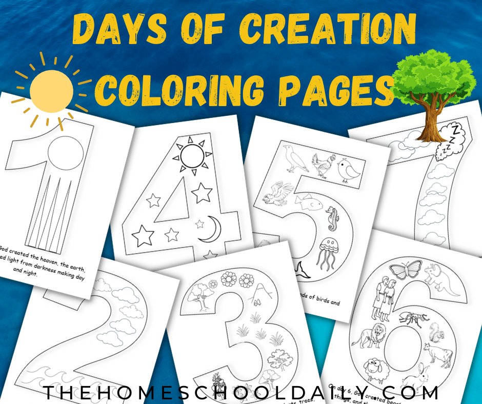 Days of creation coloring pages