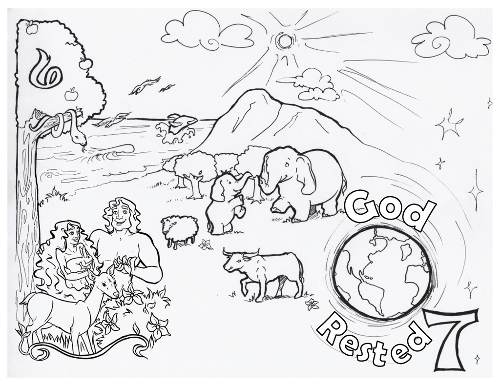 Days of creation coloring pages