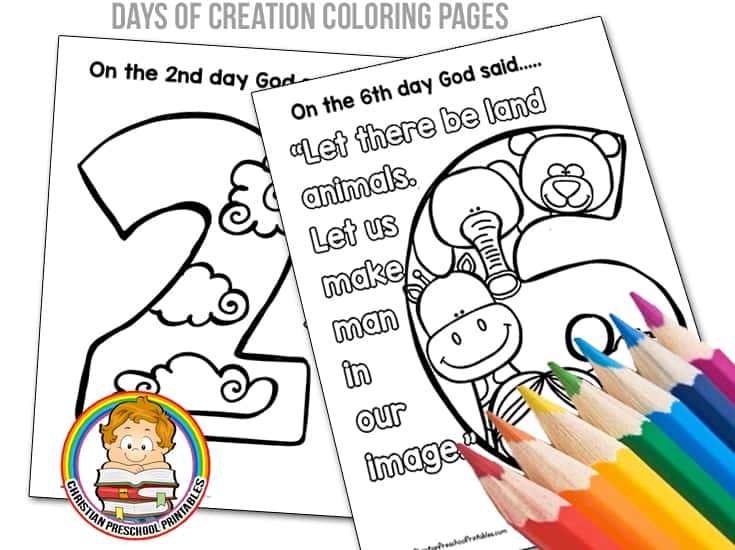 Days of creation coloring pages