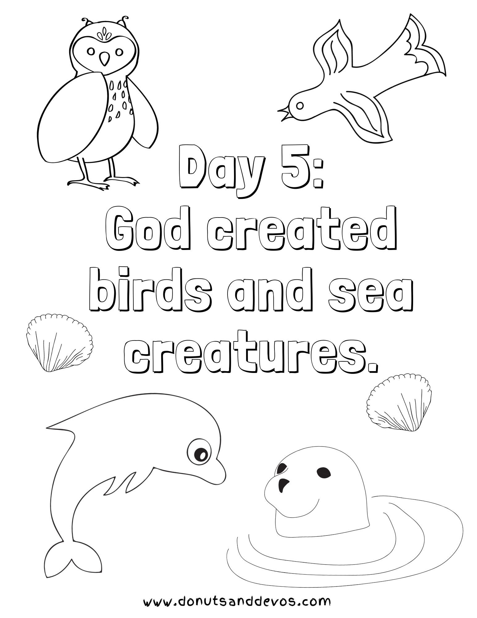 Creation coloring pages